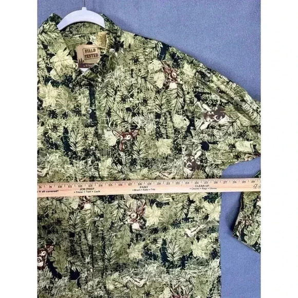 Field Tested Outdoor Life Shirt Mens 2XL Green Camo Whitetail Deer Long Sleeve - Picture 6 of 7